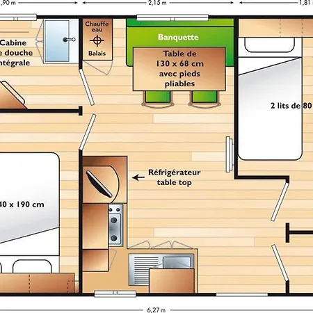 Mobil-home Avec Terrasse - 4 Pers. - Api-1-52-2742 *